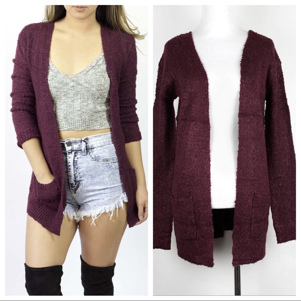 Fuzzy long cardigan